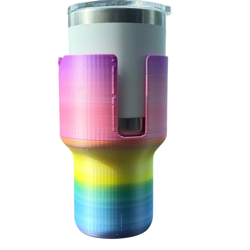 Custom Cup Holder Expander Car Mug Adapter Rainbow Plastic 3D Printed Large Fit